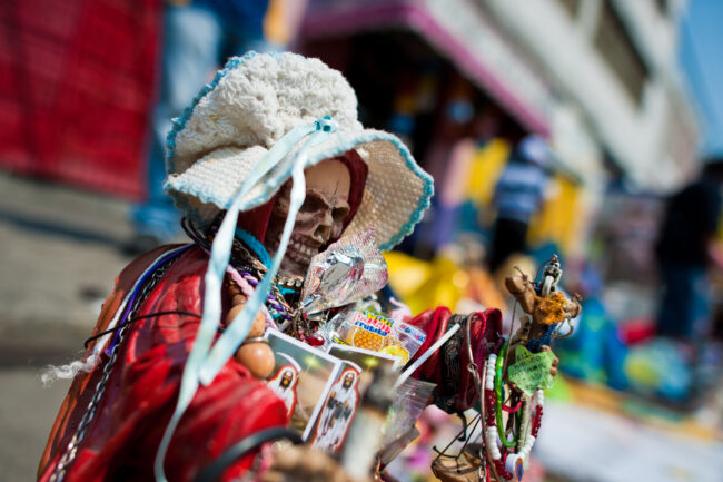 Santa Muerte (Saint Death) religious figurines in Mexico