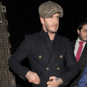 David Beckham leaving Chakana nightlcub, after spending 3 and half hours inside with friends, including celebrity chef Gordon Ramsay