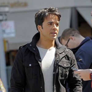 Luis Fonsi seen filming a music video at Lincoln Center in New York City